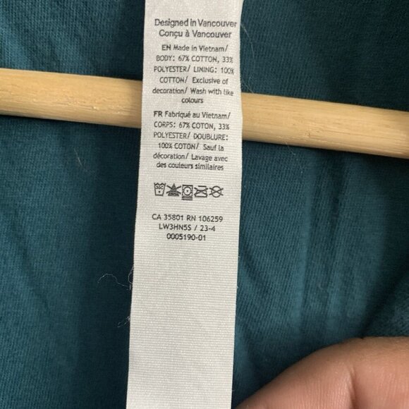 Lululemon Jacket Womens 10 Storm Teal Corduroy Full Zip Scuba Track Velvet Cord - Picture 8 of 12